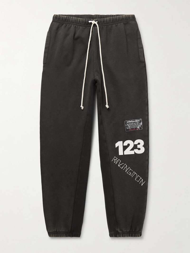 CVA Tapered Logo-Print Embroidered Cotton-Jersey Sweatpants 1