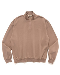AURALEE Elastic High Gauge Sweat Half Zip P/O Grey Beige