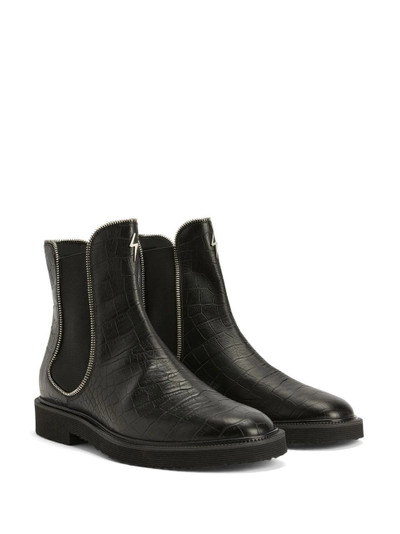 Giuseppe Zanotti crocodile-effect leather ankle boots outlook