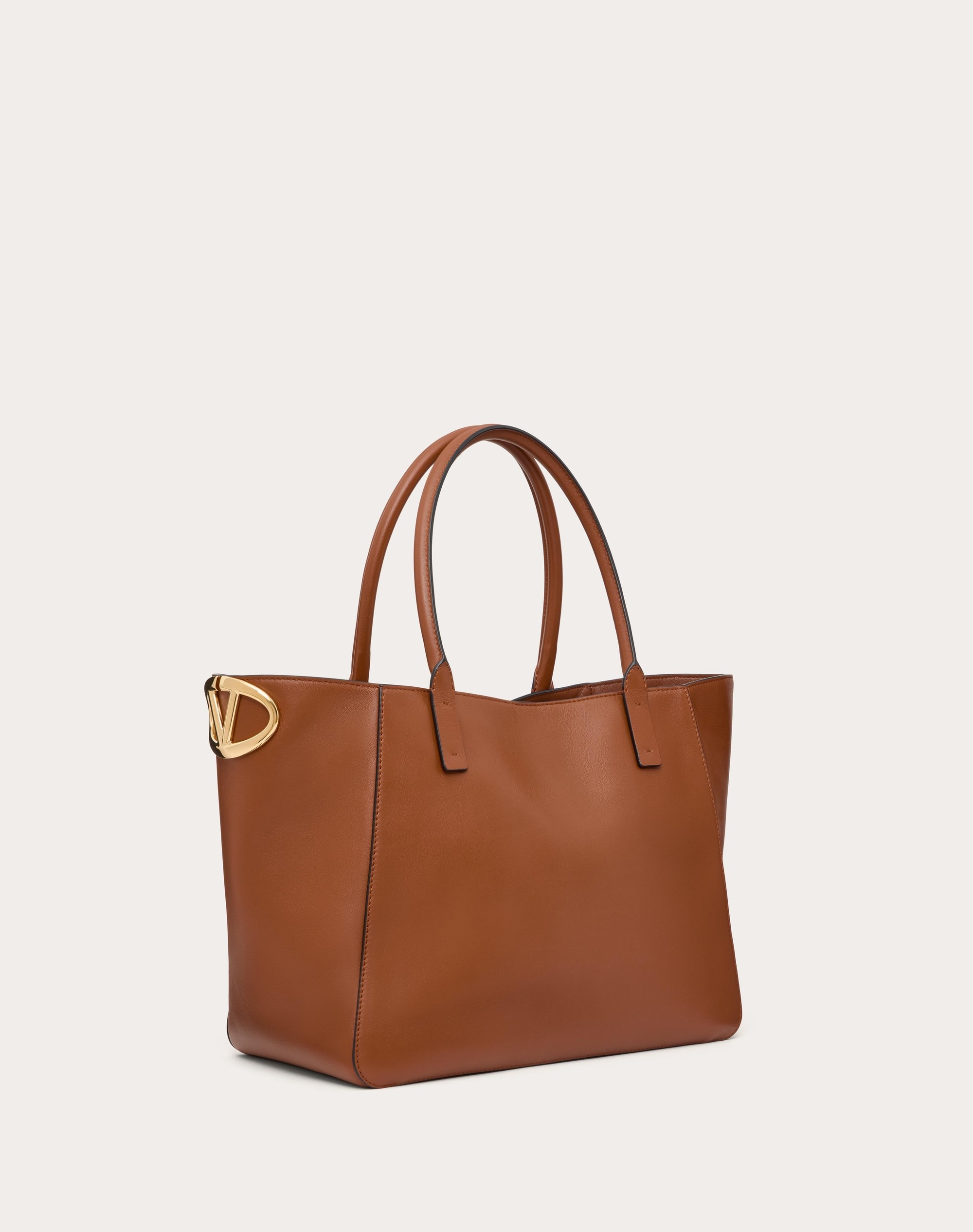 VLOGO SIDE SHOPPING BAG IN NAPPA CALFSKIN - 3