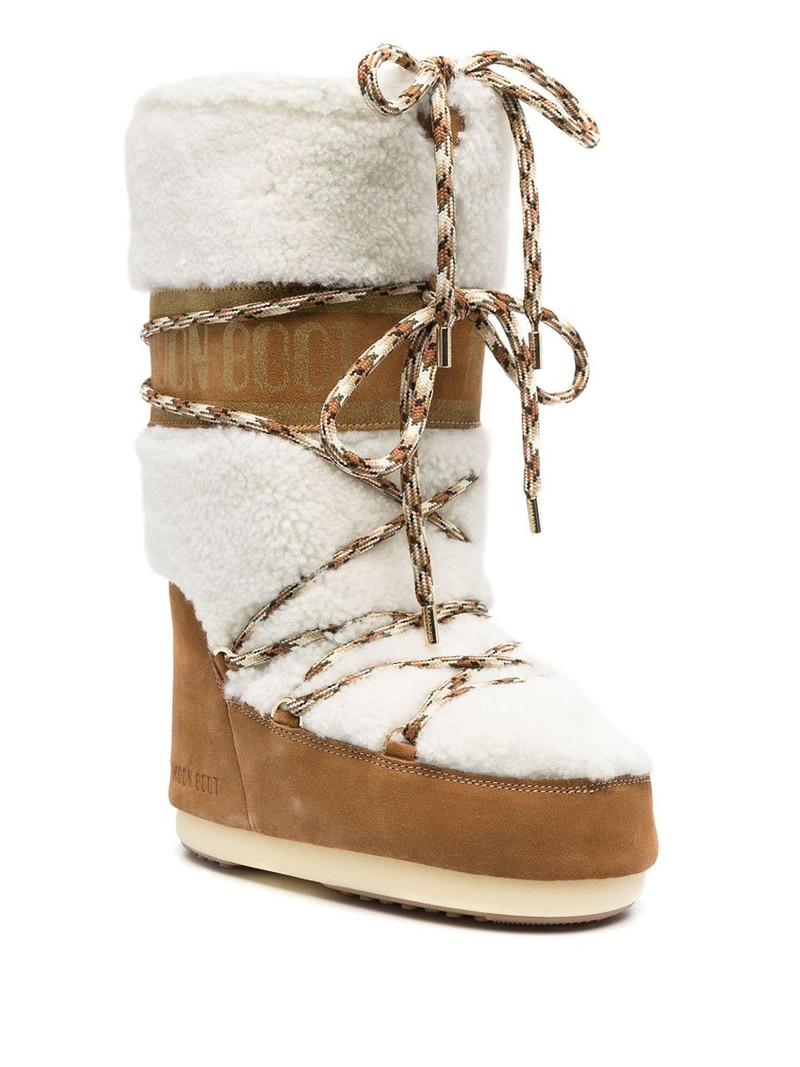 MOON BOOT 40mm lace-up shearling boots outlook