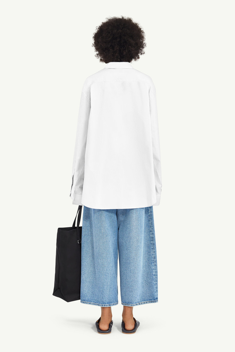 Plain and Stripy Cotton Poplin Shirt 4