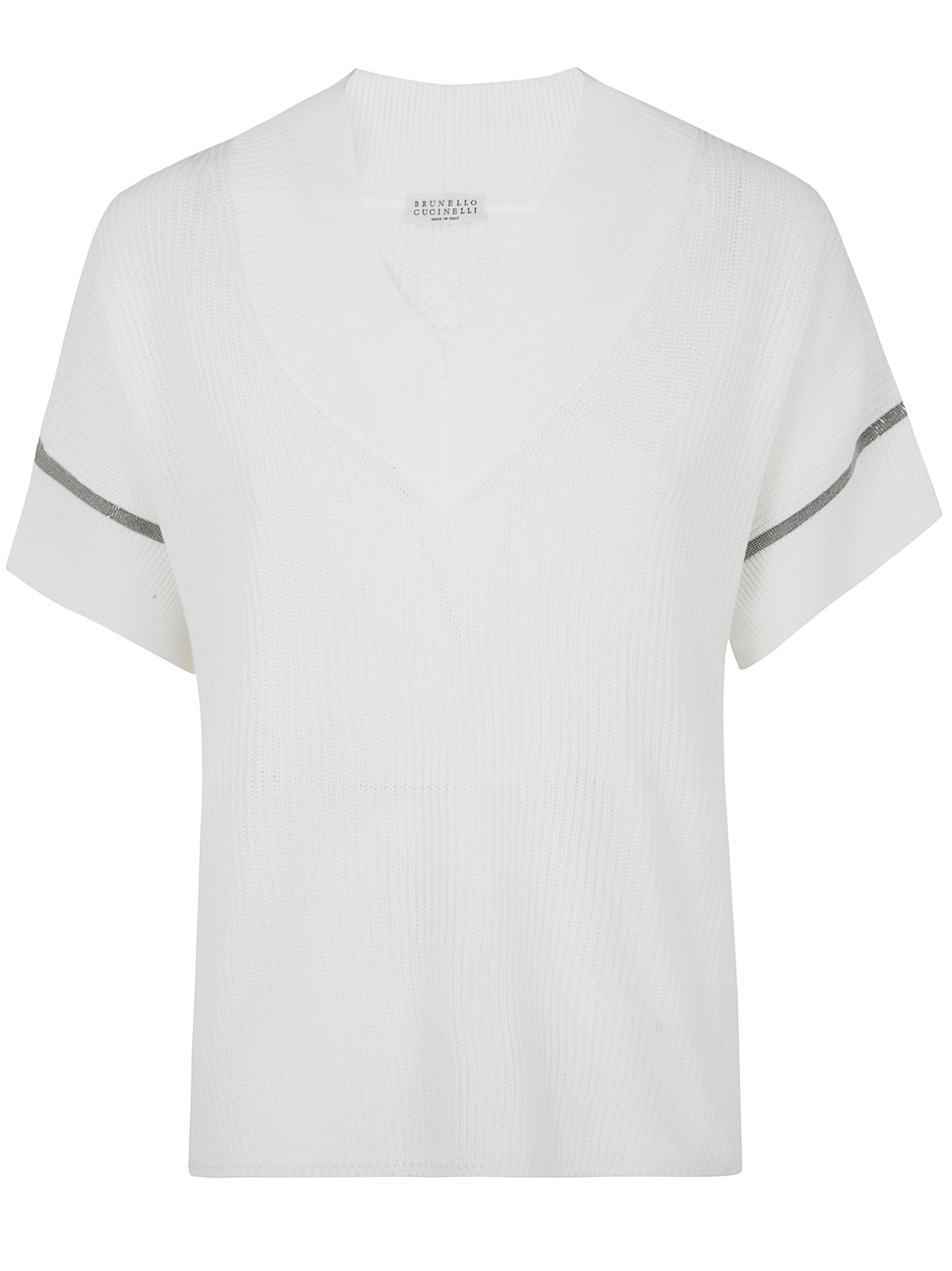 Brunello Cucinelli Women Shortsleeves Vneck Sweater - 7