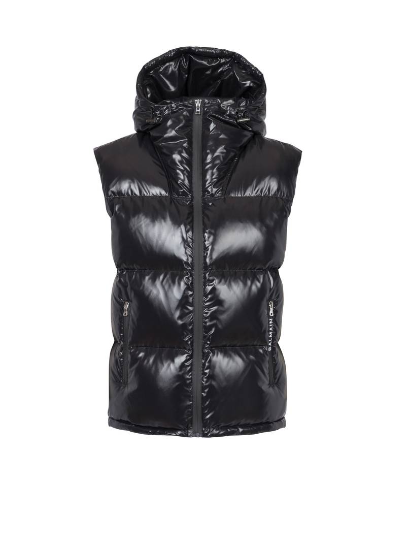 Hooded 나일론 quilted 조끼 - 1