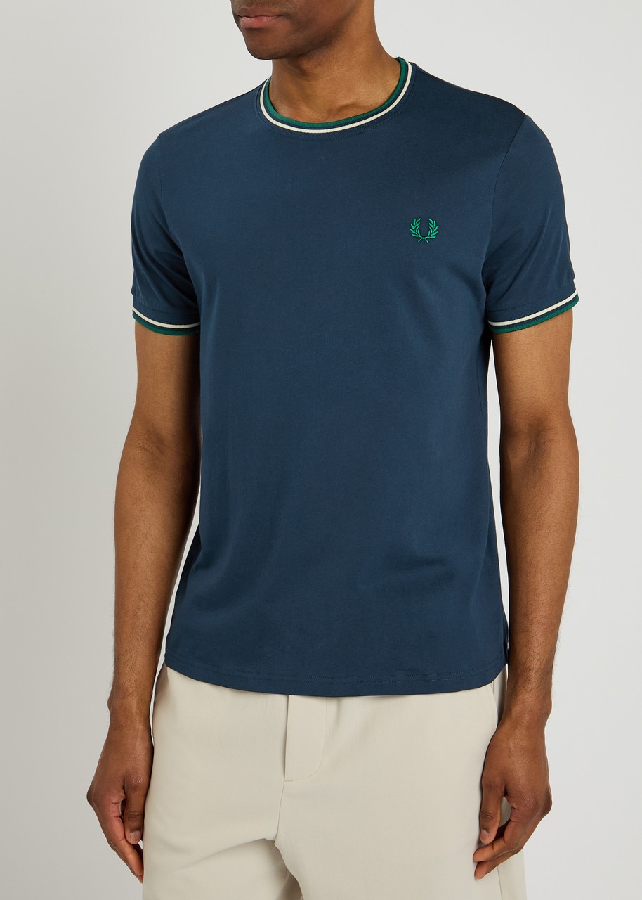Fred Perry Stripe-trimmed Logo Cotton T-shirt - 2