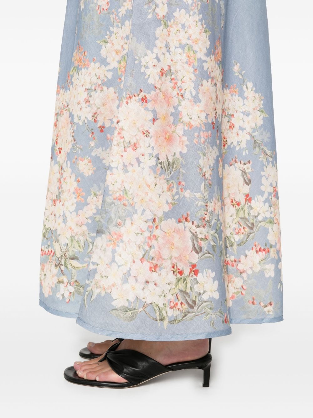 Cascadian floral-print linen skirt - 5