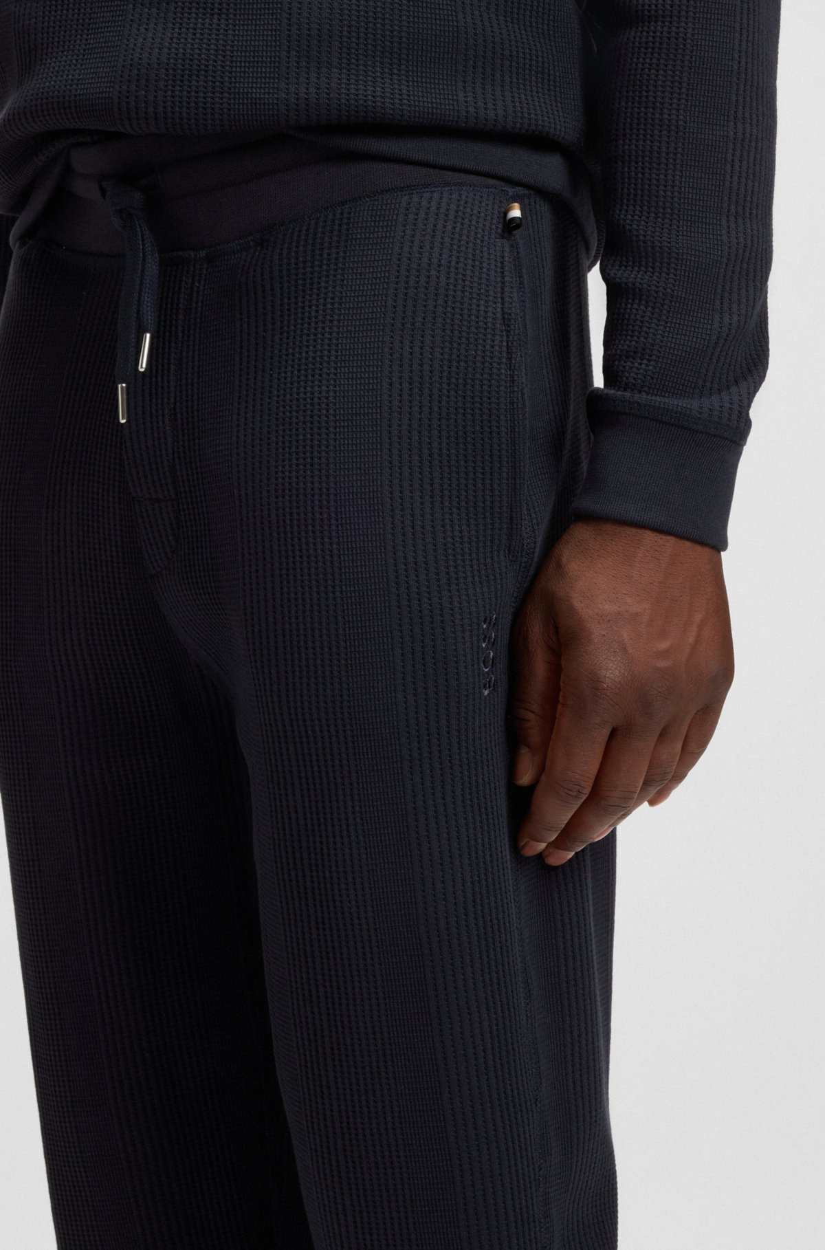COTTON TRACKSUIT BOTTOMS WITH EMBROIDERED LOGO - 5