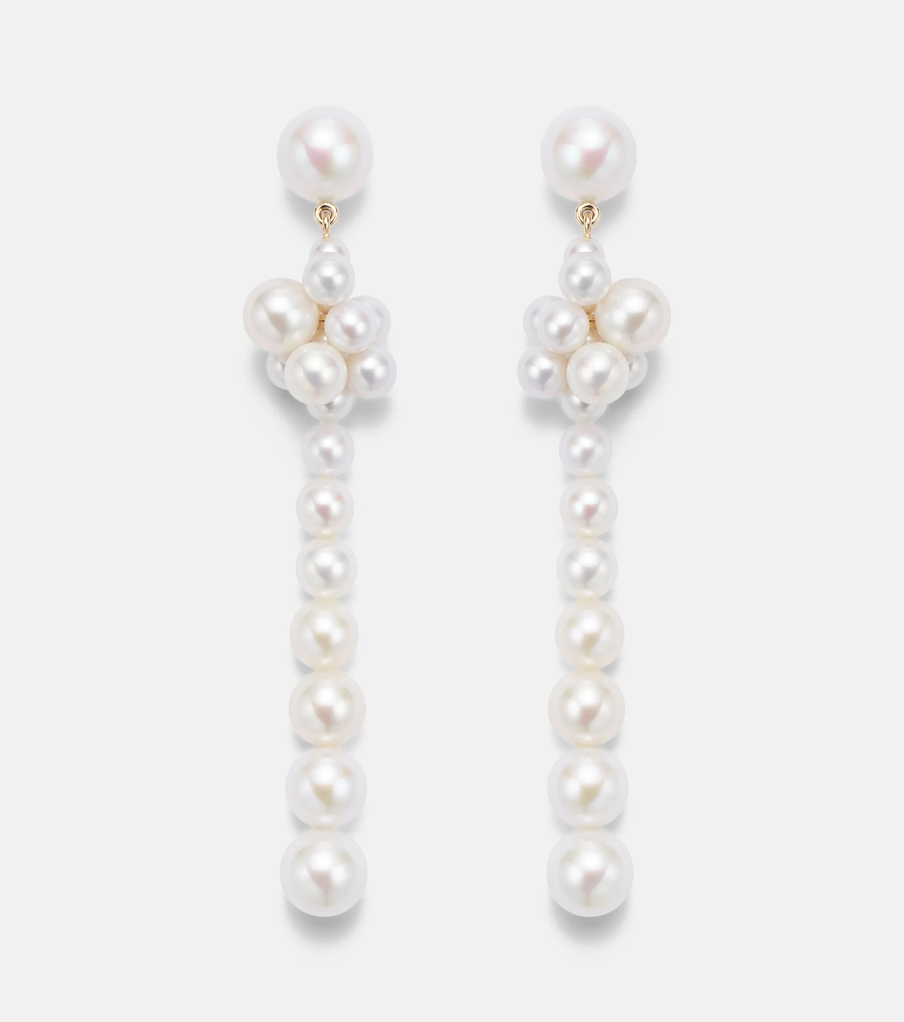 Colonna Botticelli 14kt gold drop earrings with pearls - 1