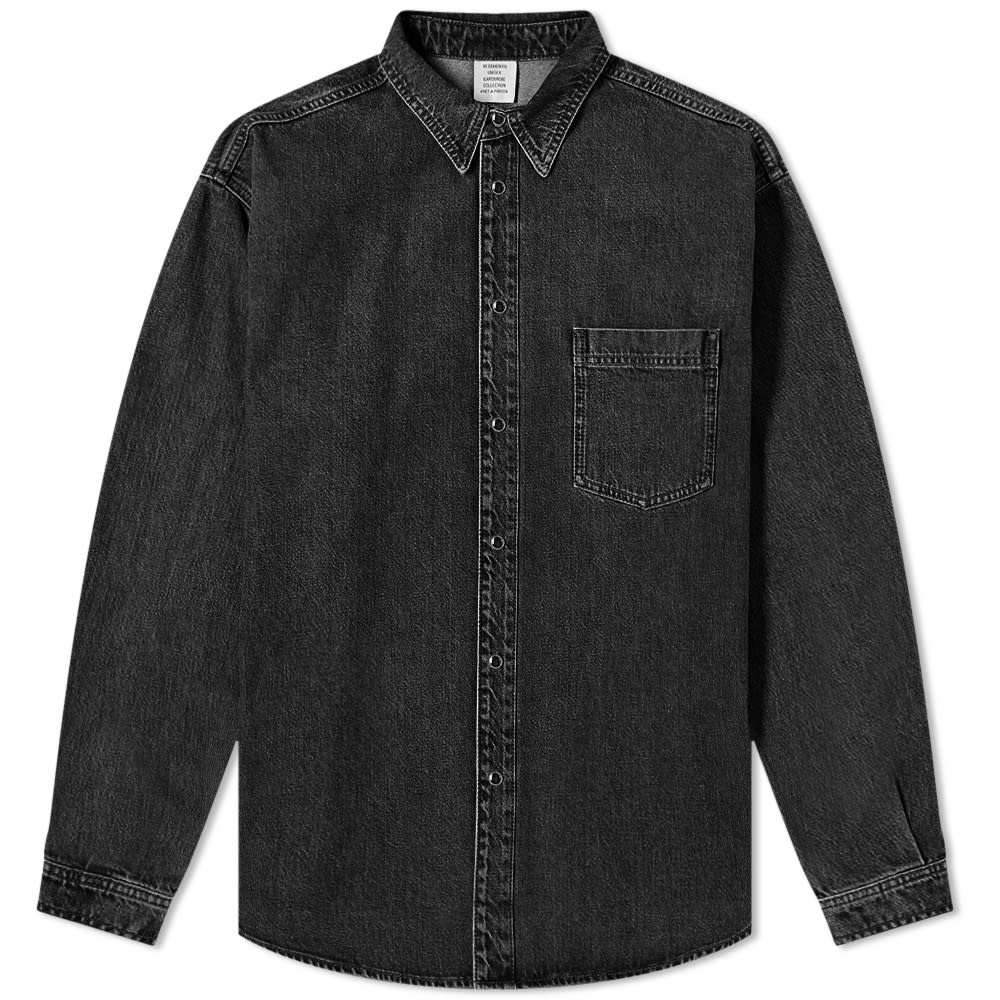 VETEMENTS Back Logo Oversized Denim Overshirt - 1