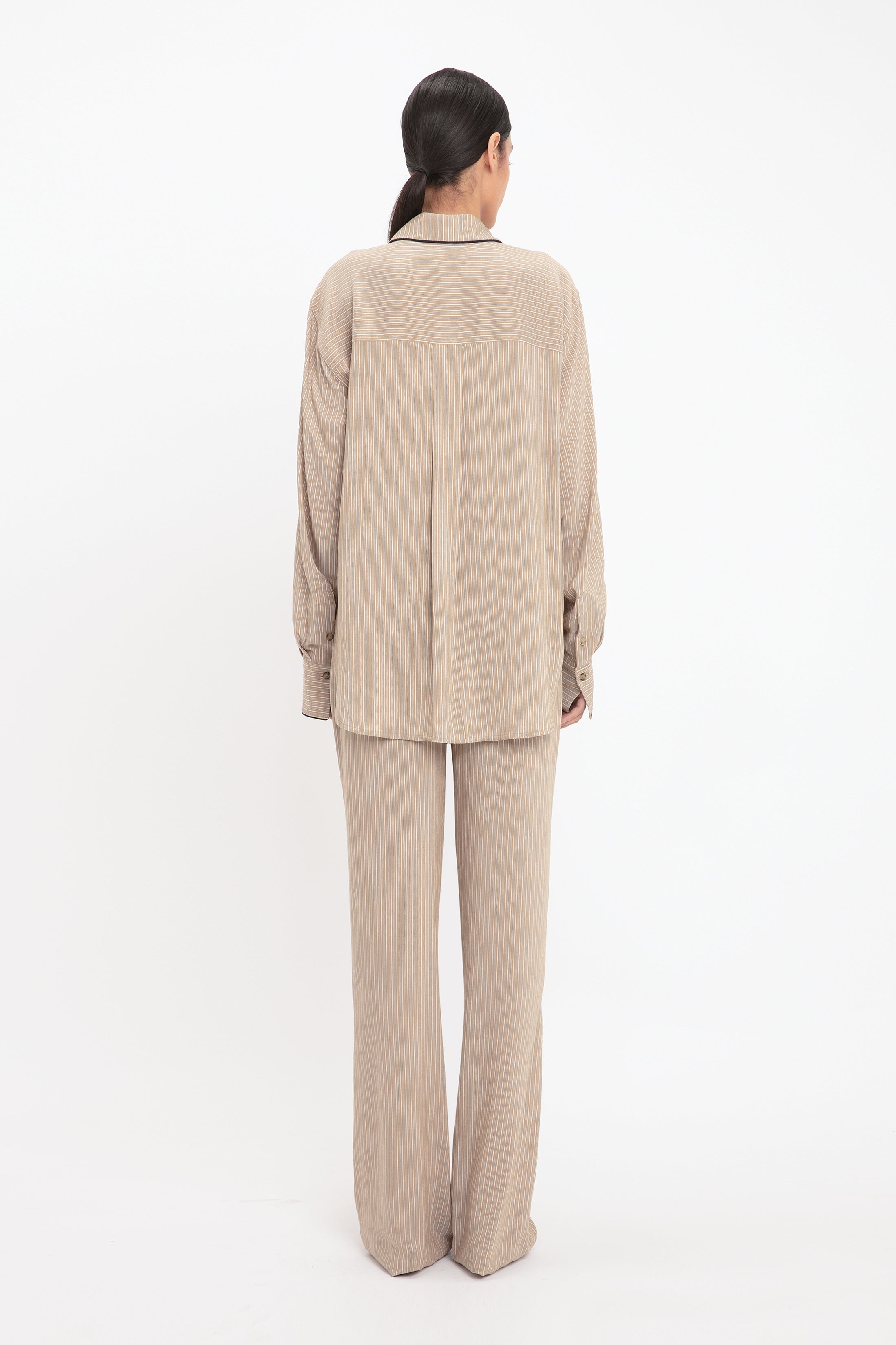 Pleat Detail Pyjama Trouser In Tobacco-Midnight - 4