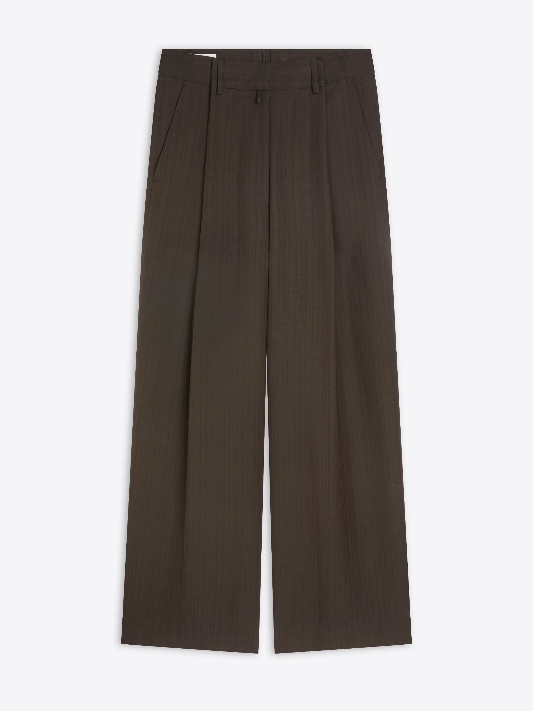 WIDE PLEATED VISCOSE PANTS - 1