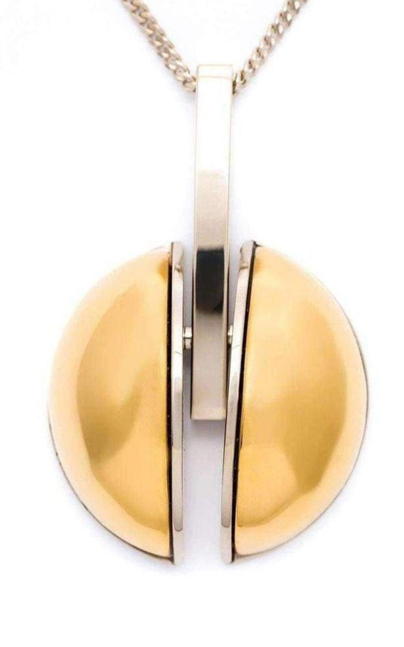 Two Tone Golden Pendent Necklace - 4