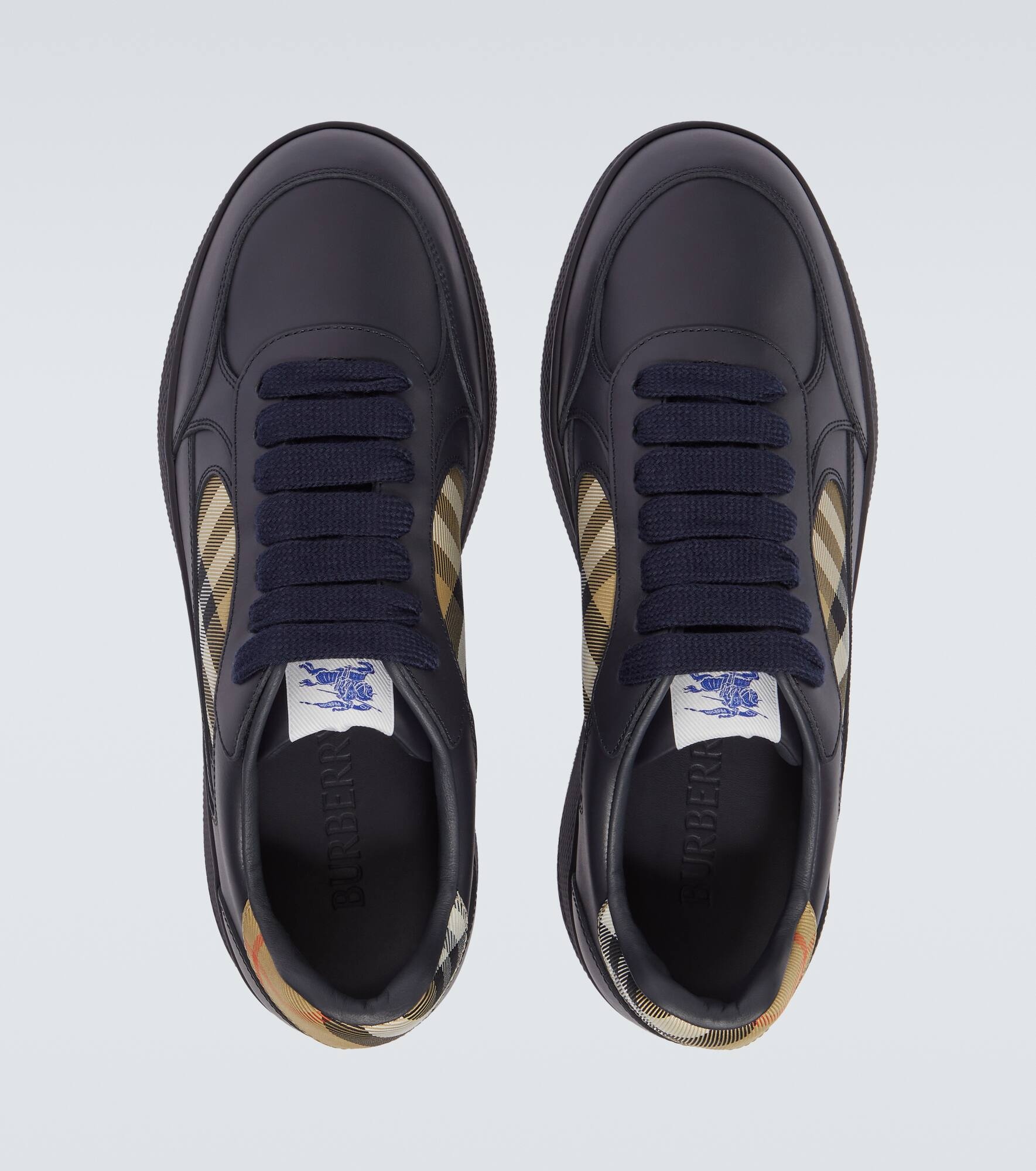 Burberry Check leather sneakers - 4