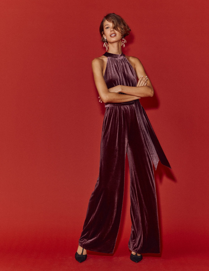 Jersey Halter Jumpsuit-Dark Cherry 6