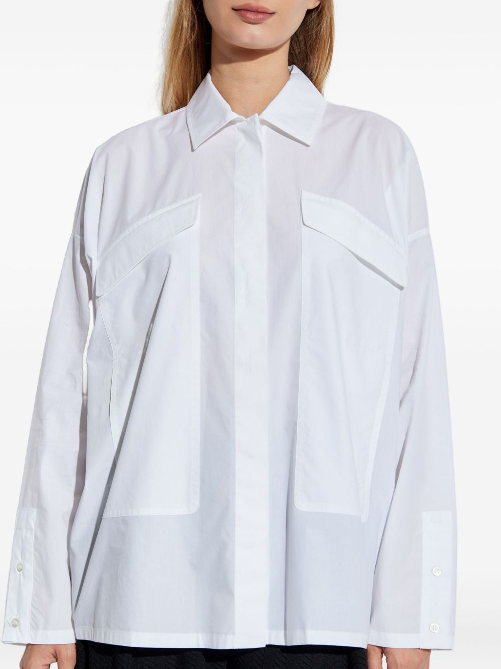 pocketed collared shirt - 3