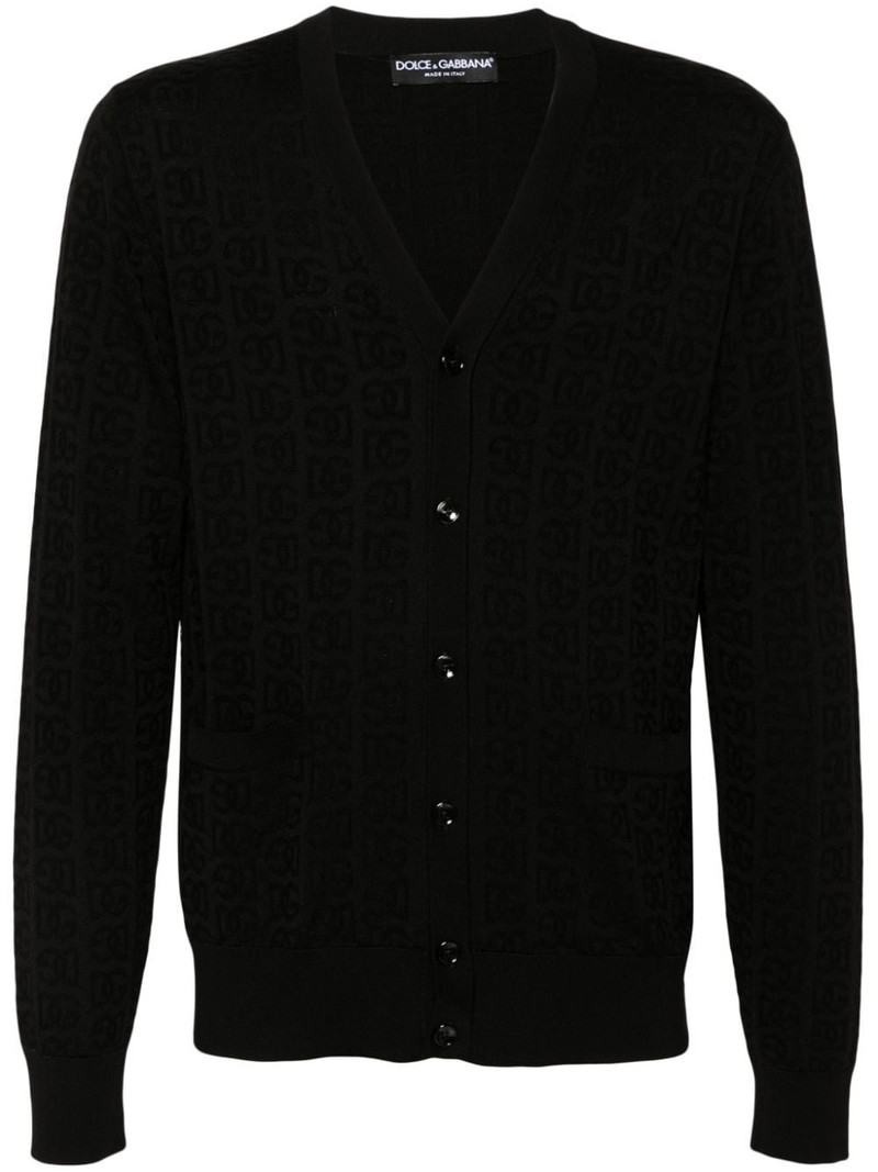 monogram-jacquard cardigan 1