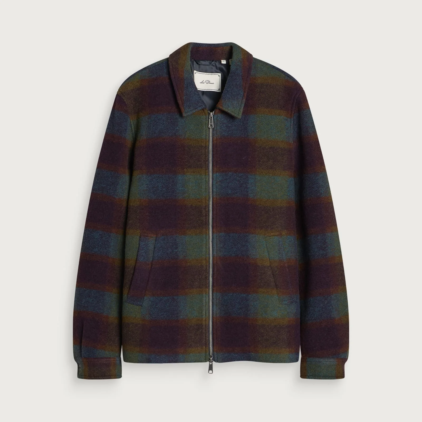 Les Deux Check Wool Zipper Coach Jacket - 1