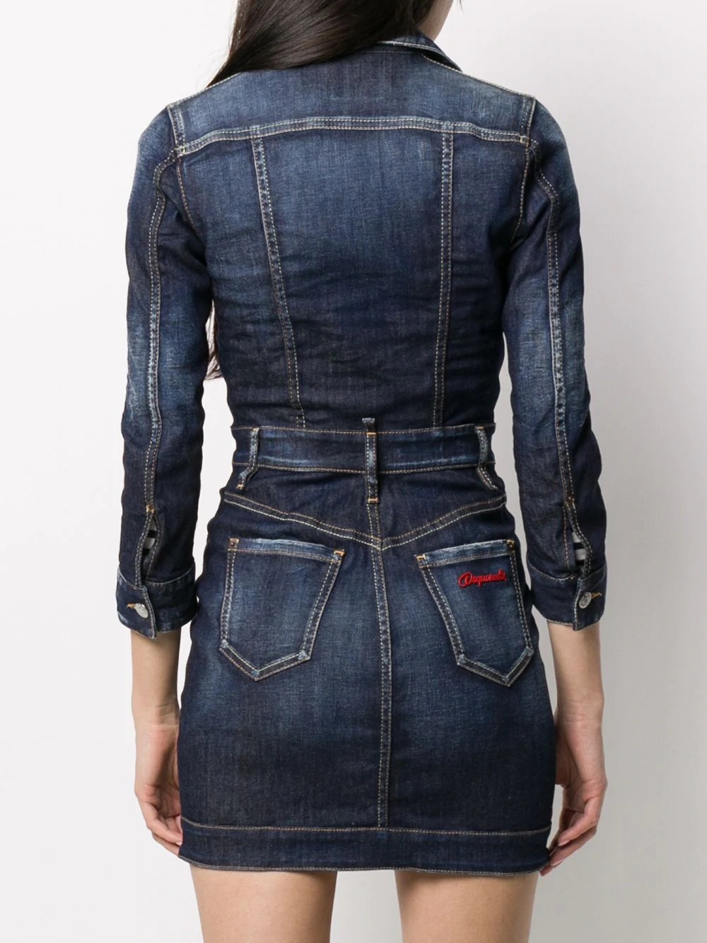 denim short dress - 4