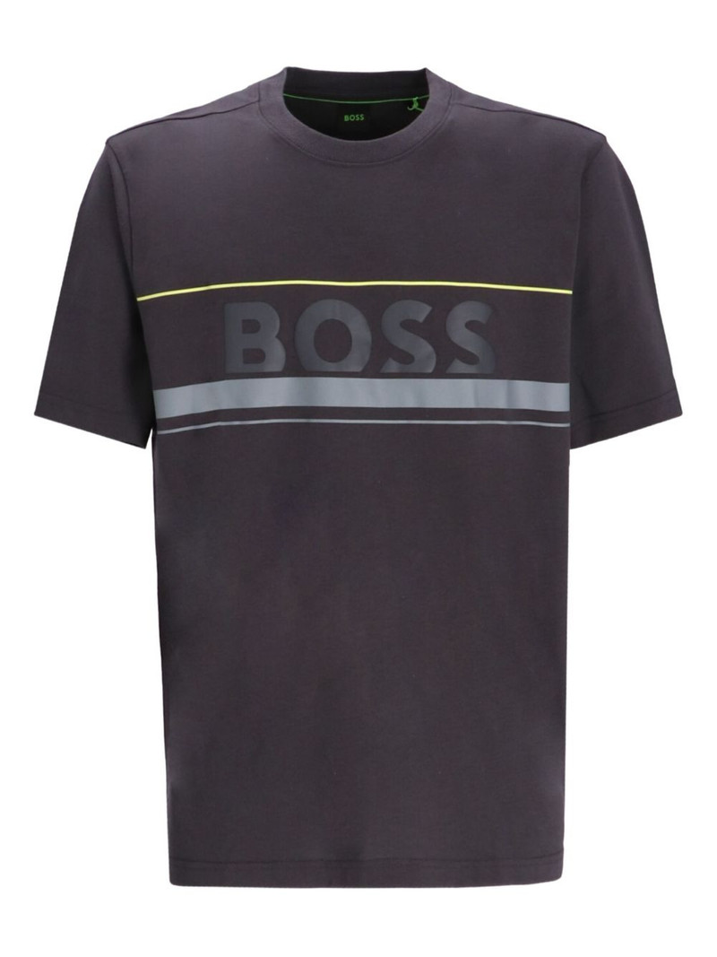 logo-stripe cotton T-shirt 1
