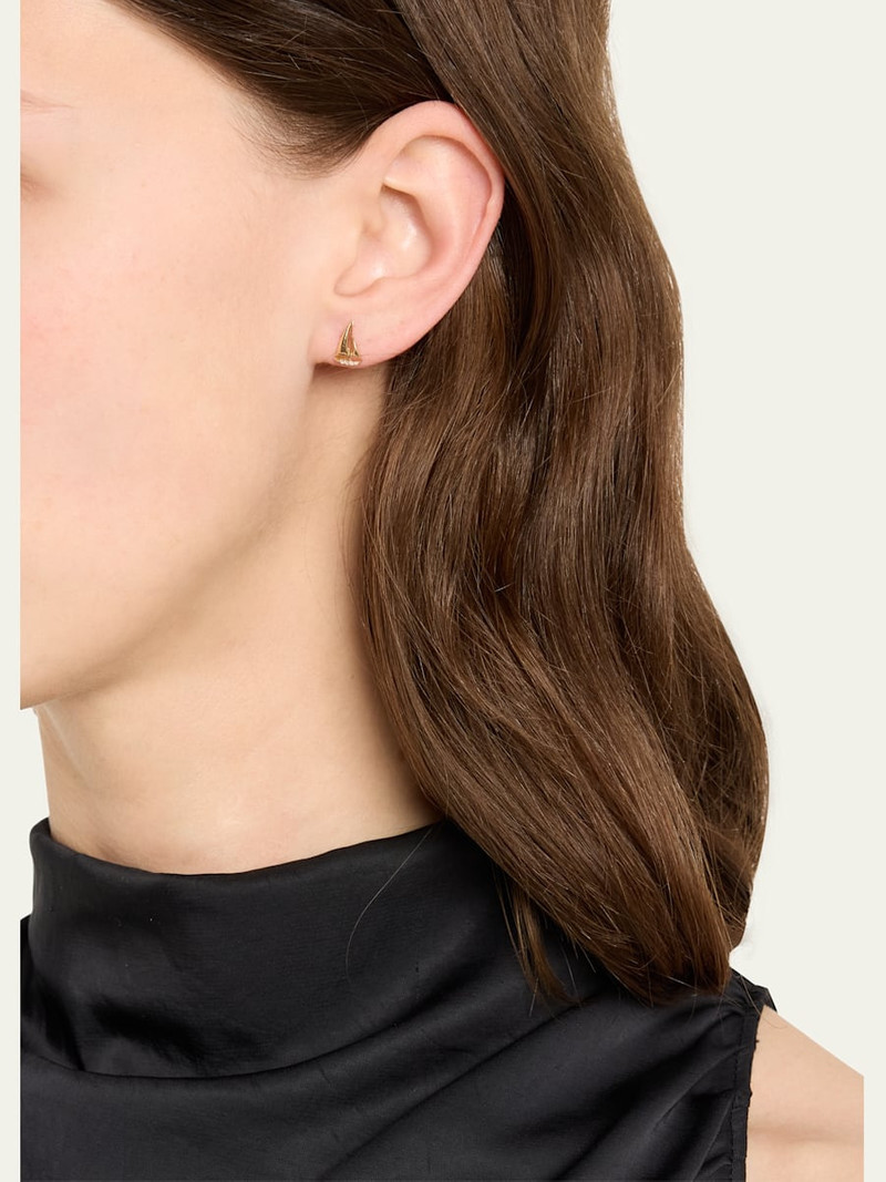 SYDNEY EVAN 14K Yellow Gold Diamond Sailboat Stud Earring, Single outlook