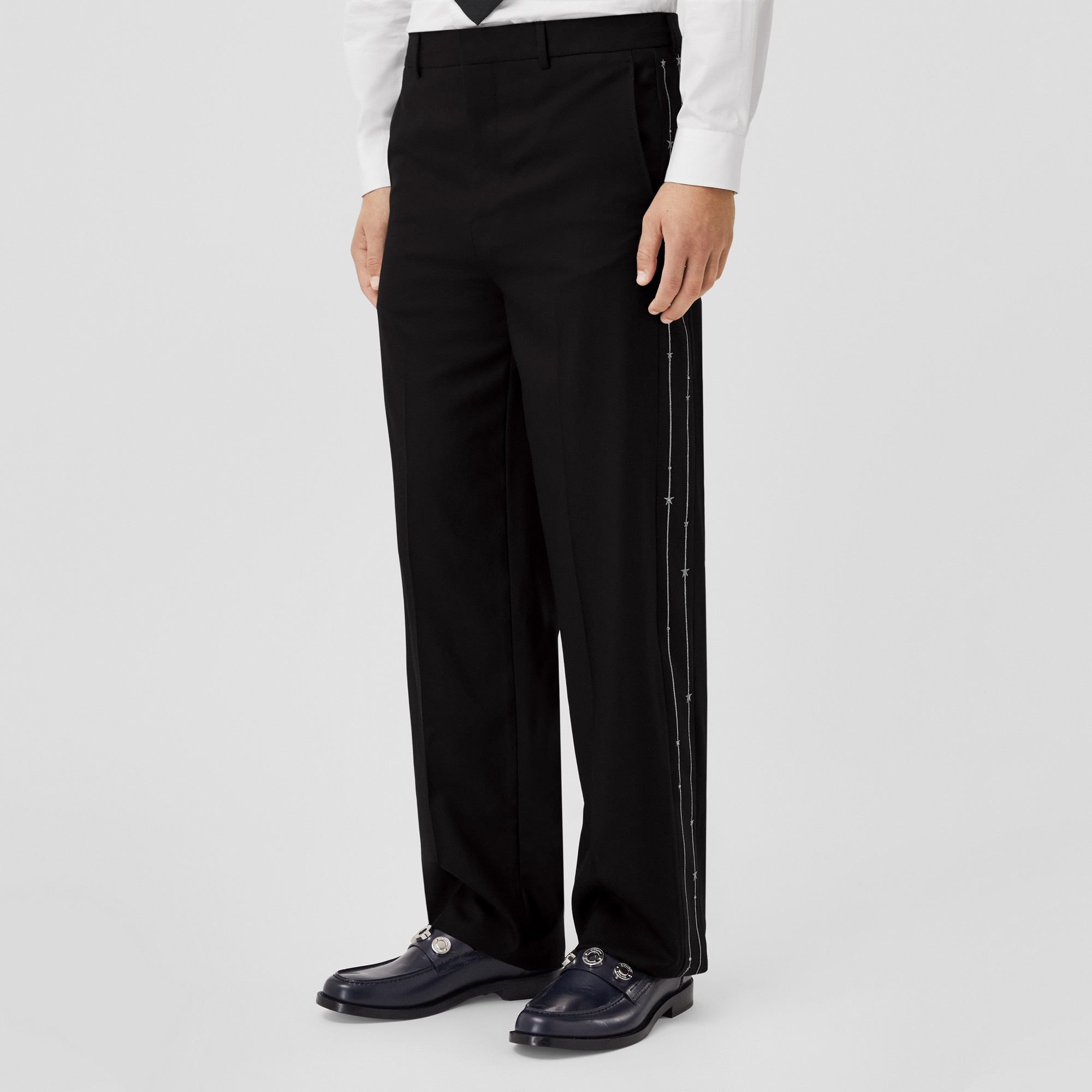 Embroidered Silk Panel Wool Tailored Trousers – Exclusive Capsule Collection - 6