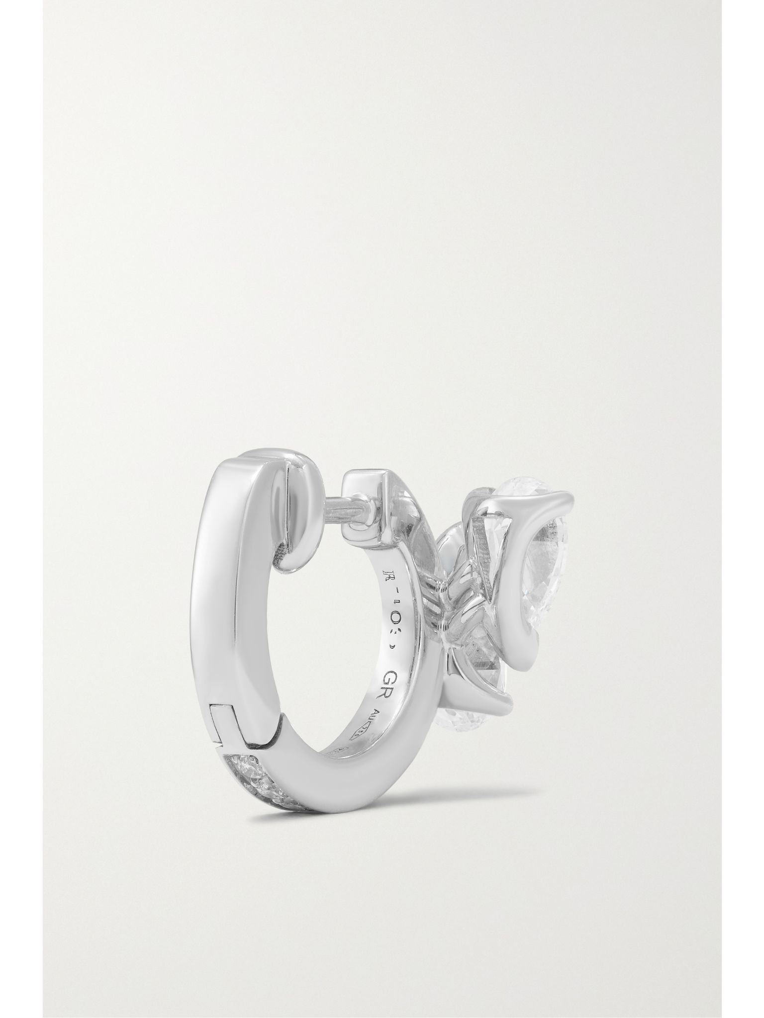 Serti Sur Vide 14-karat white gold diamond single earring White - 4