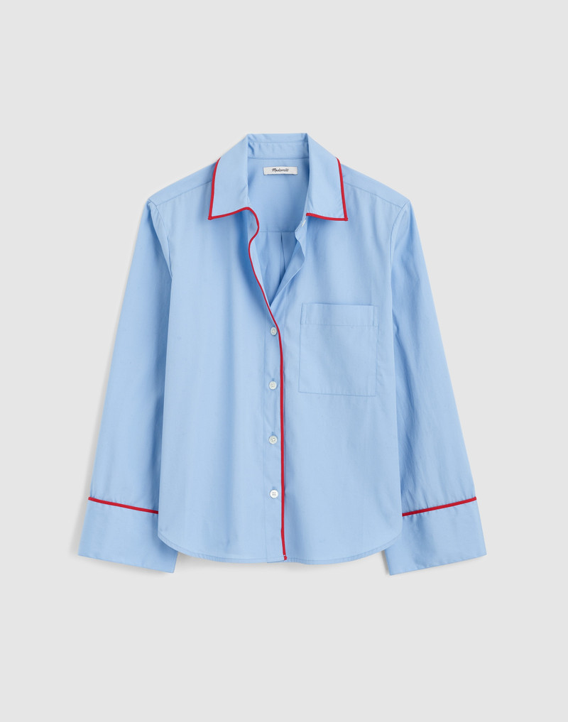 The Signature Y-Neck Shirt in Poplin 1