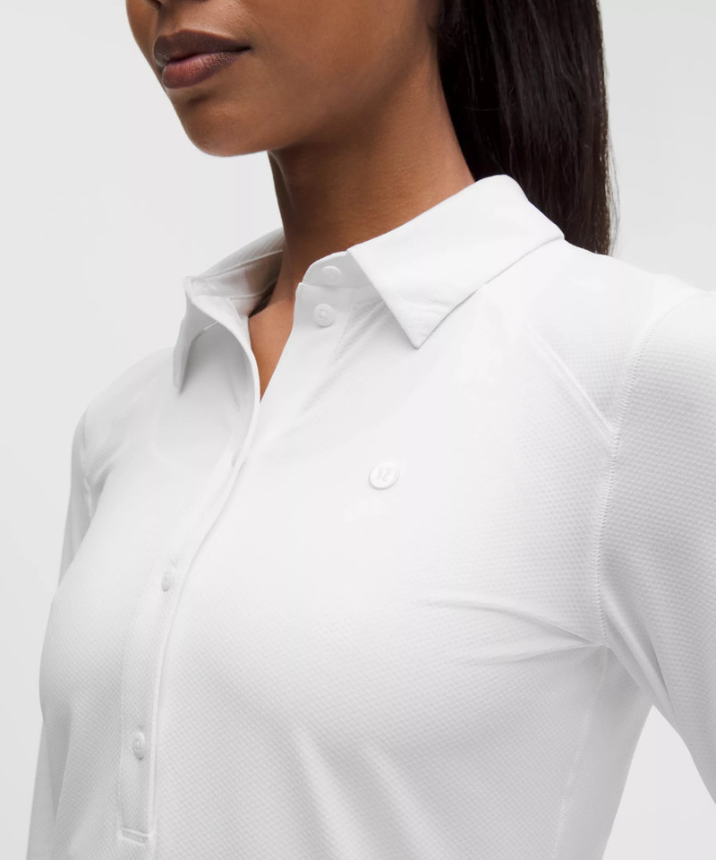 Quick-Dry Long-Sleeve Polo Shirt *Straight Hem 6