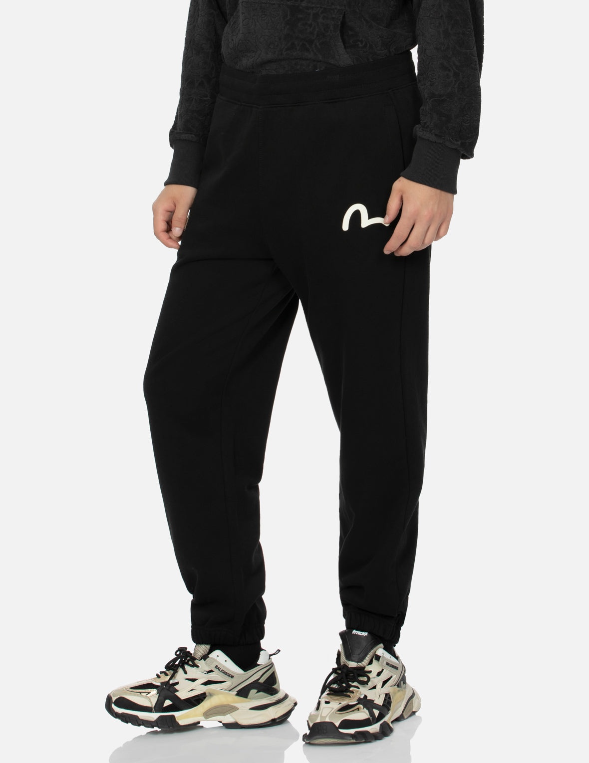POCKET-SHAPED DARUMA AND SEAGULL PRINT STRAIGHT FIT SWEATPANTS - 8