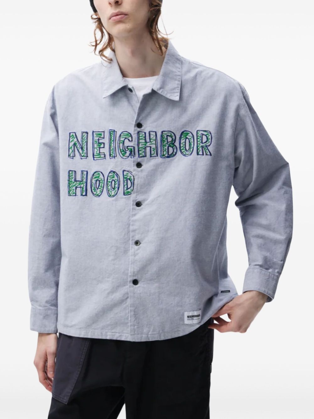 logo-embroidered shirt - 4