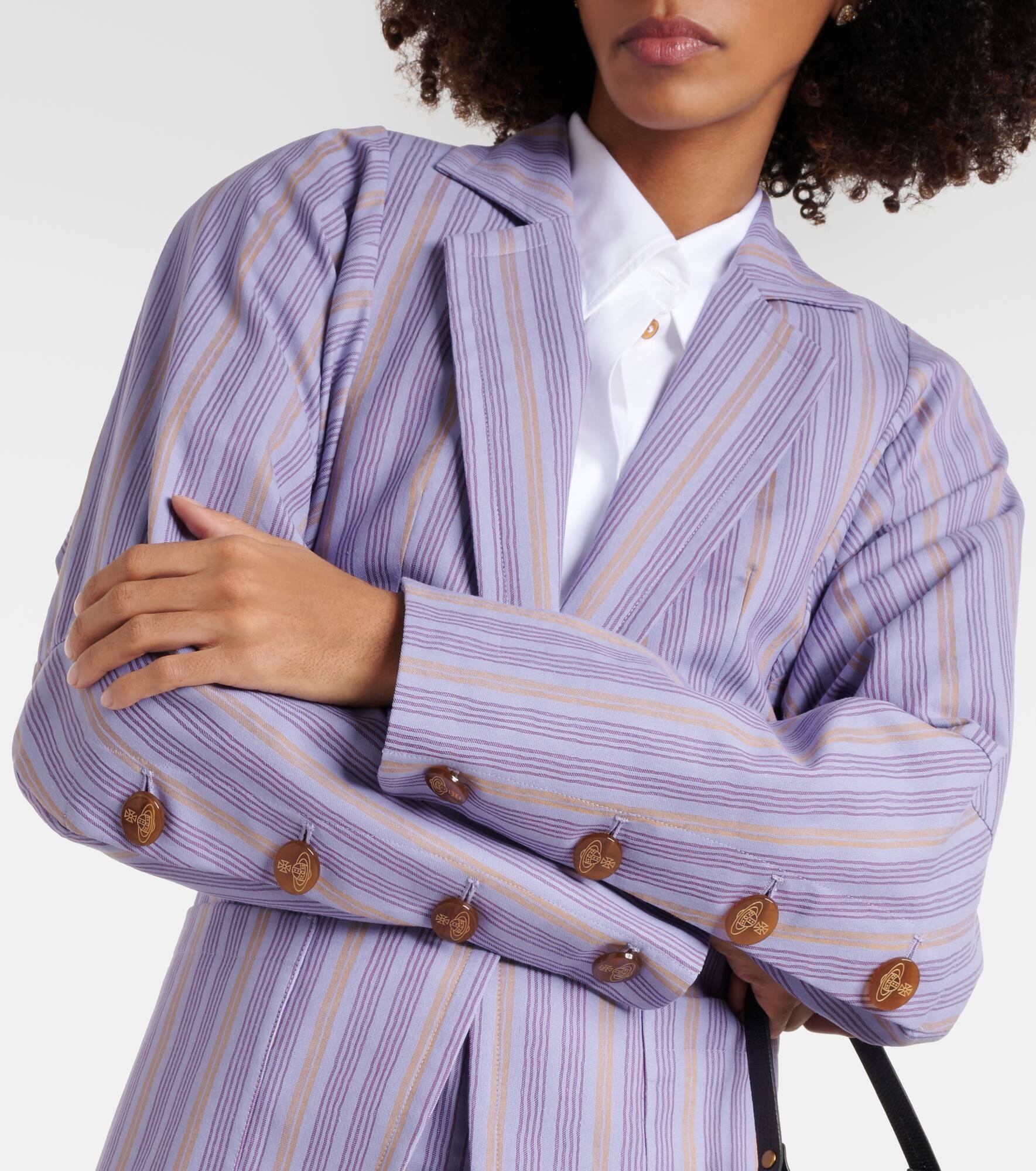 VIVIENNE WESTWOOD ジャケット Pourpoint striped cotton 917775 Pourpoint striped cotton blazer in purple - Vivienne