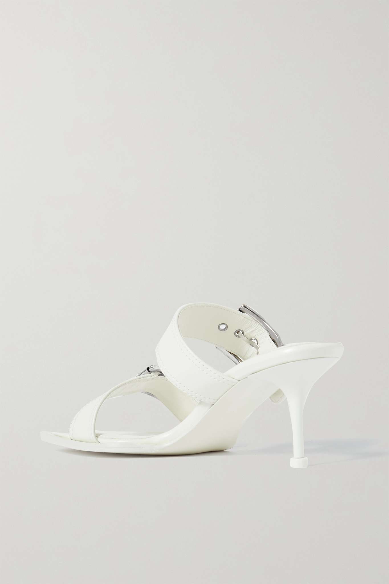 Buckled leather mules - 3