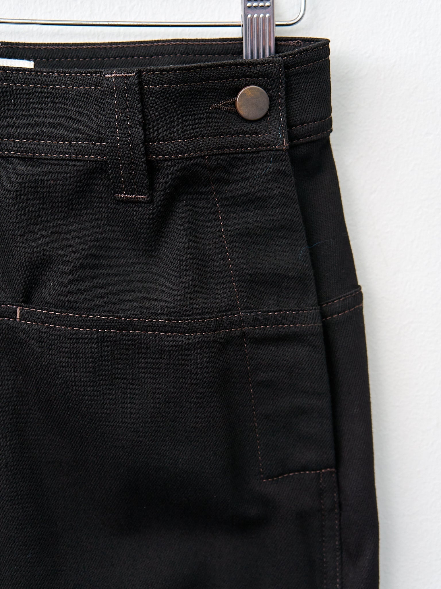 Straight Denim Skirt - Black - 5