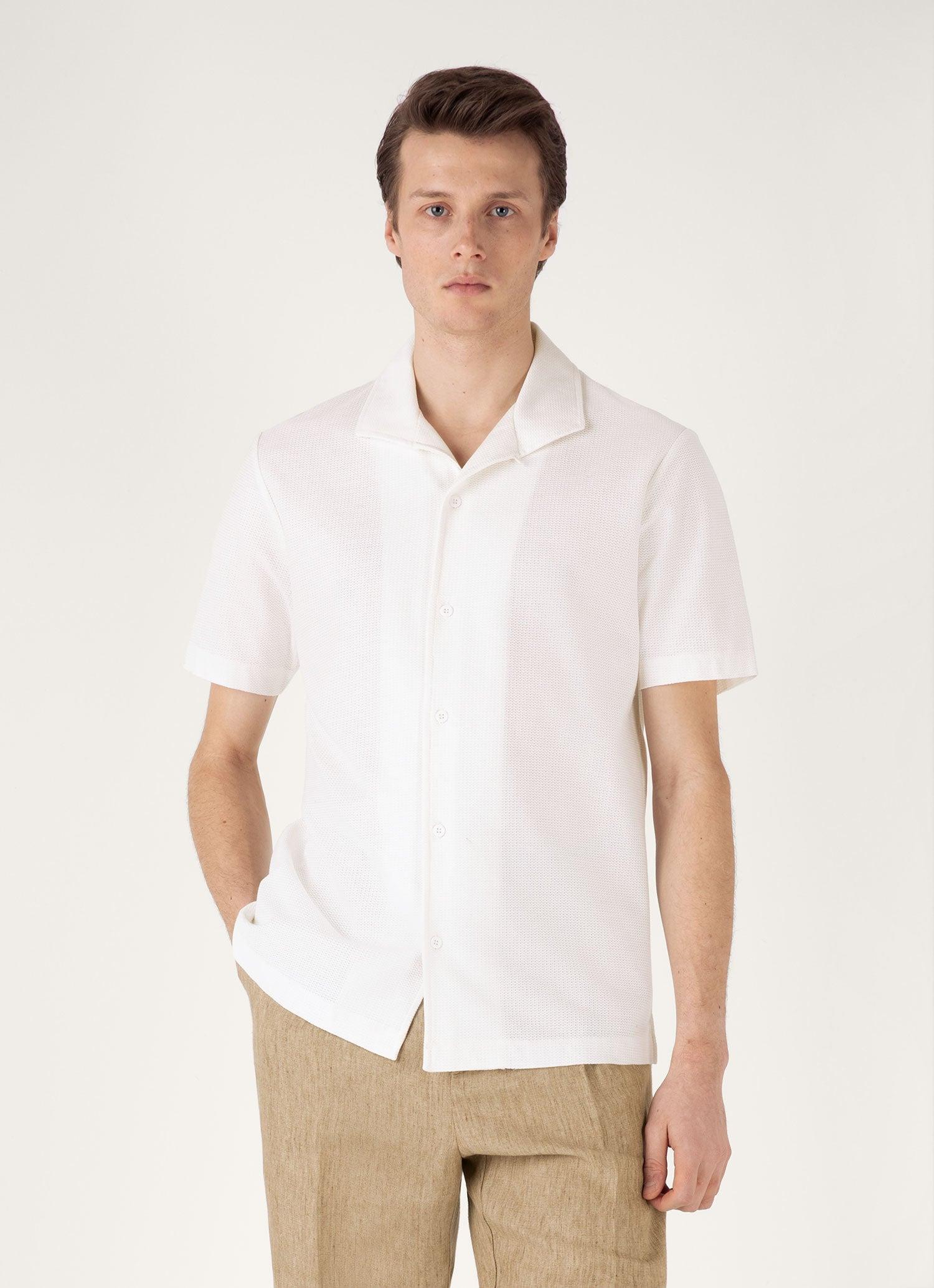 Short Sleeve Textured Jersey Shirt - 2