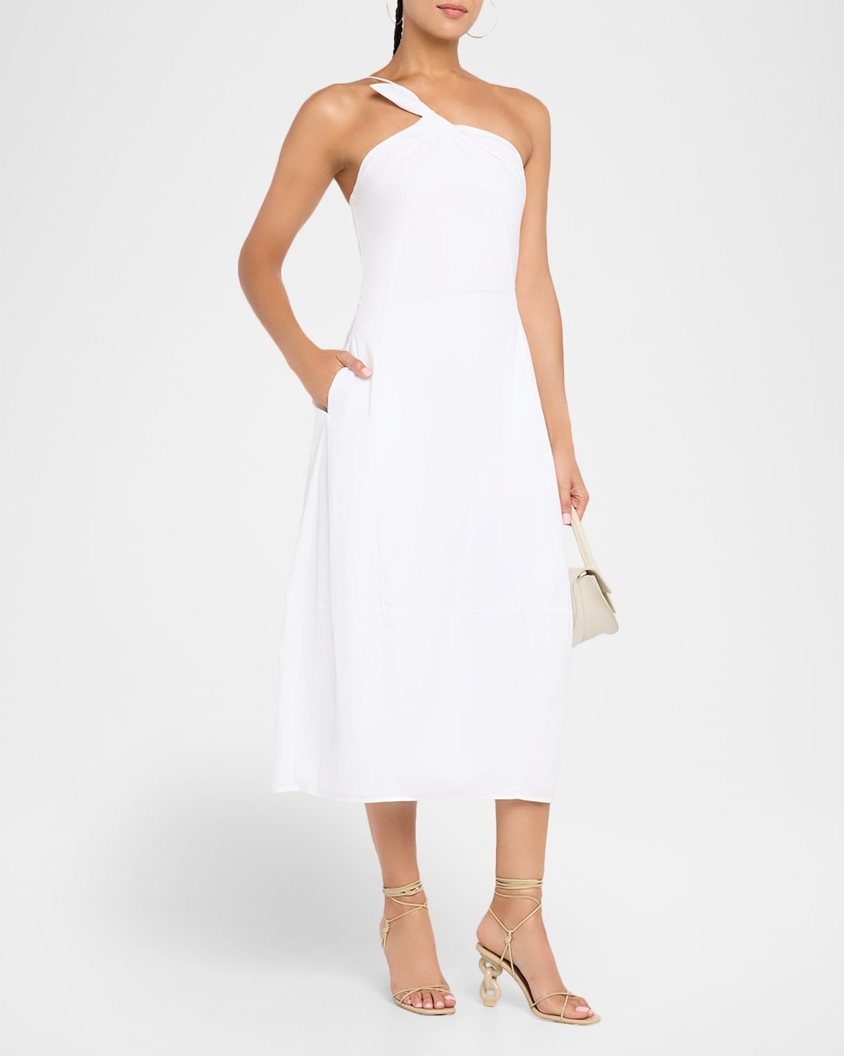 Araceli Draped Asymmetric Midi Dress - 4