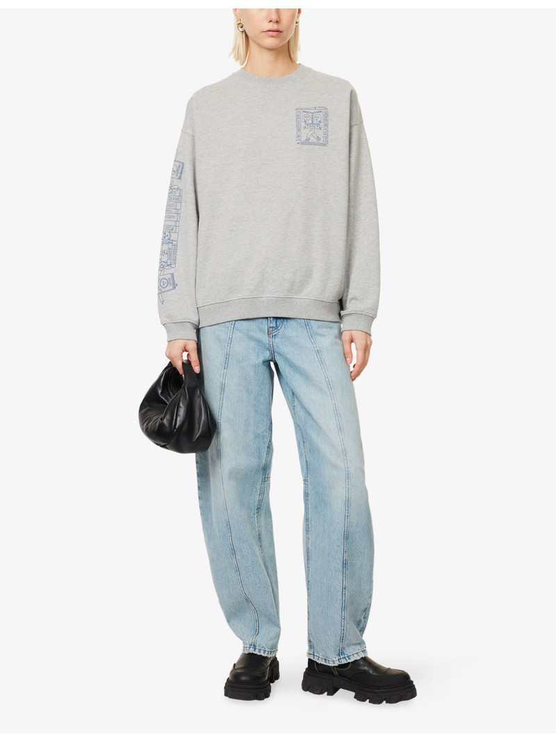 DAMSON MADDER. The Reader Graphic Cotton-Jersey Sweatshirt outlook