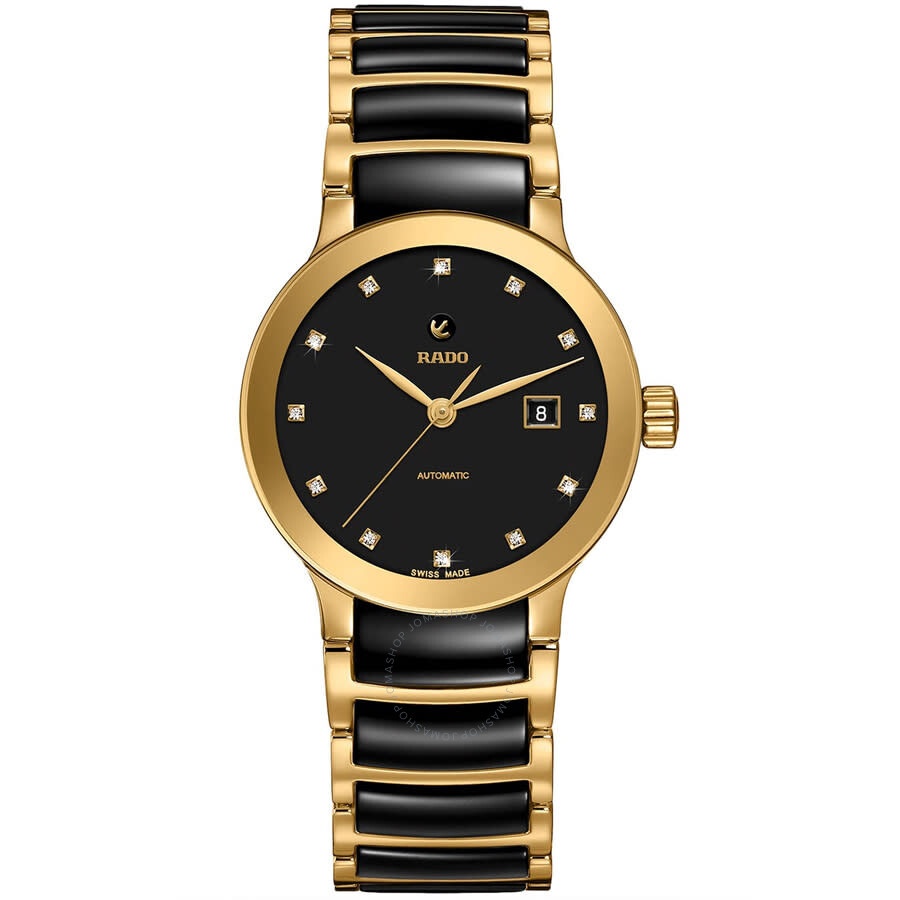 Rado - Rado Centrix Automatic Diamond Black Dial Ladies Watch R30080762 - 1