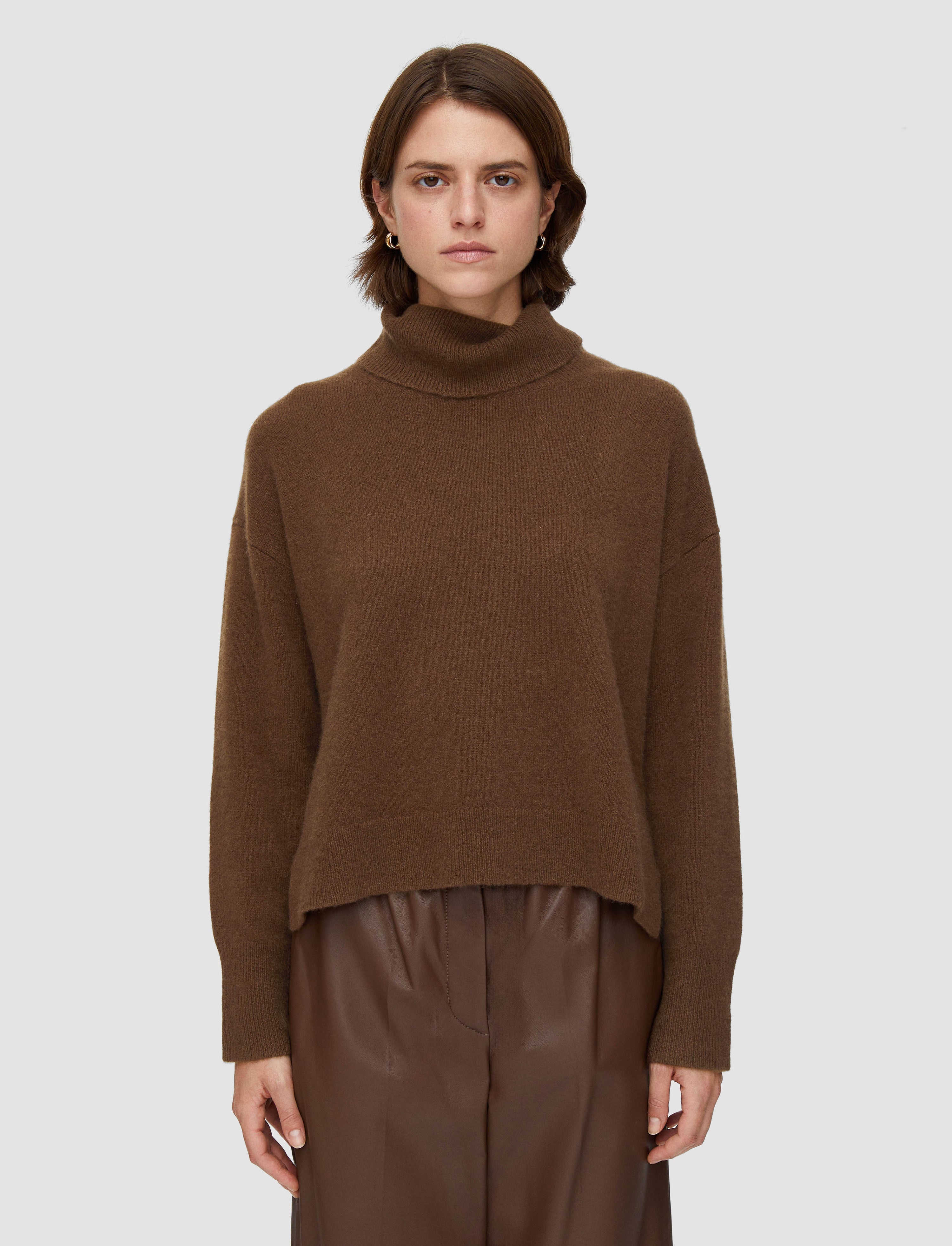 Brushed Cashmere High Neck Jumper - 4