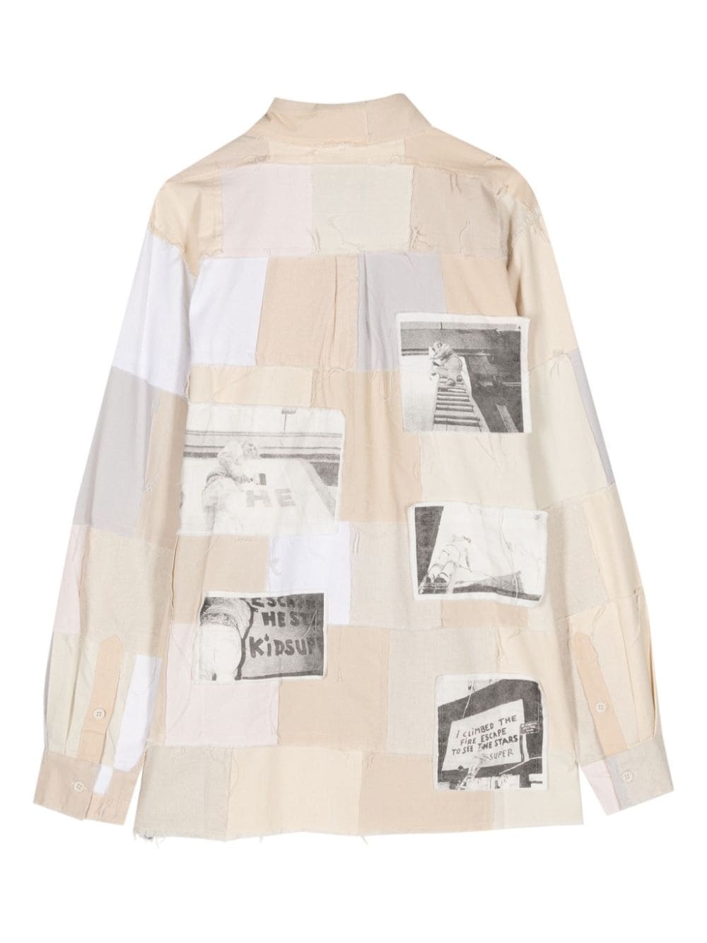 patchwork linen-cotton shirt - 2