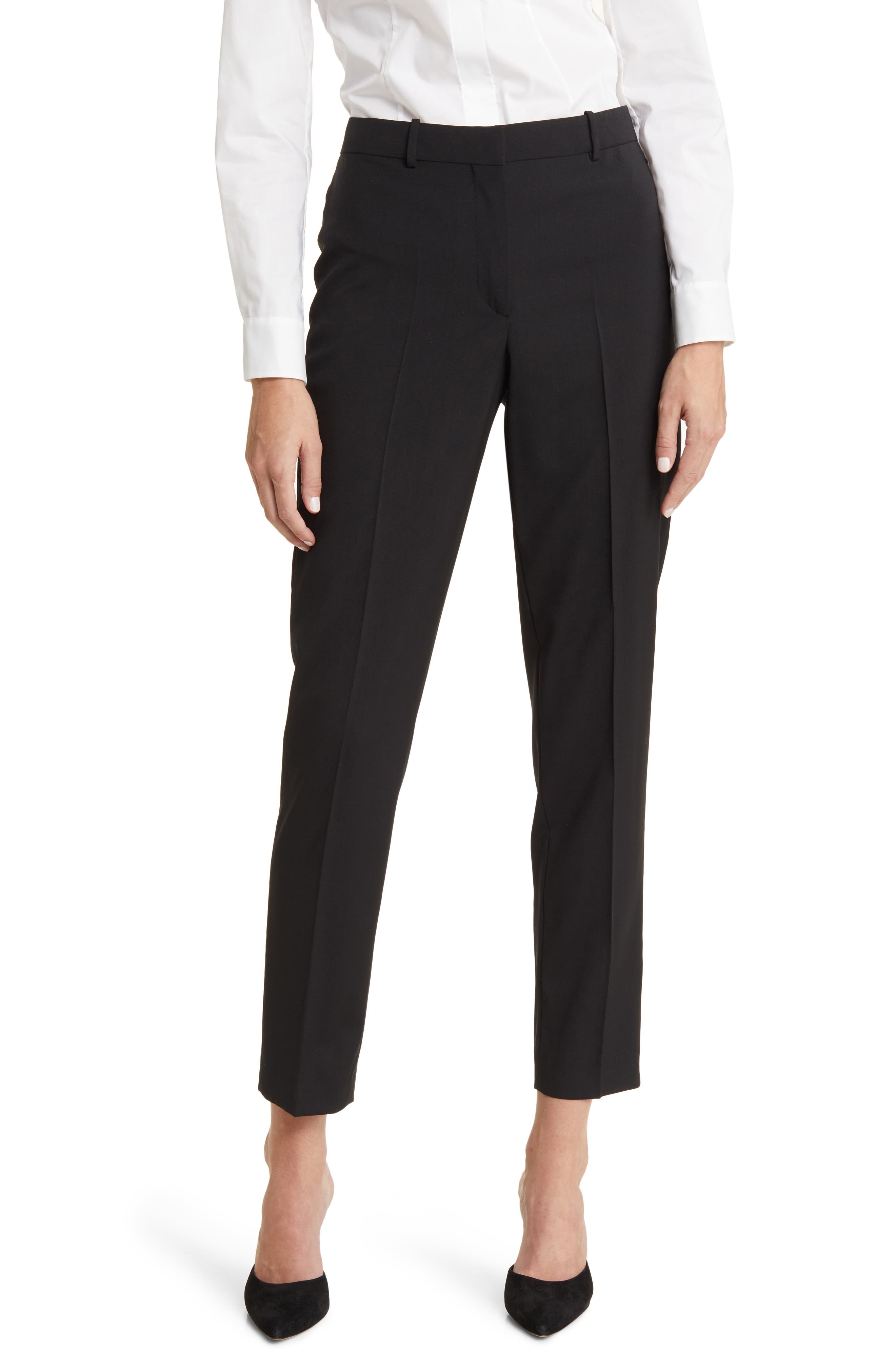 BOSS Tiluna Slim Fit Pants in Black at Nordstrom - 1