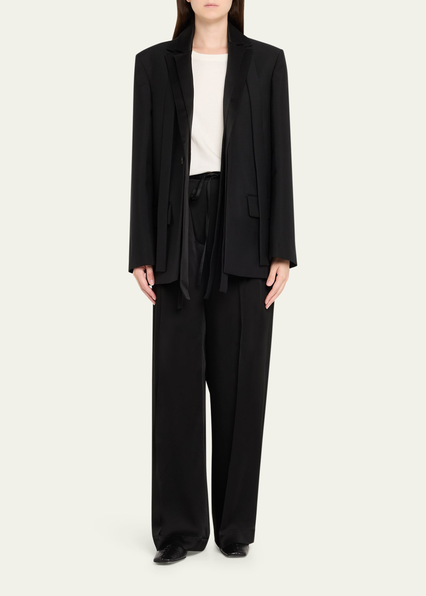 Satin Drawstring Trousers - 2