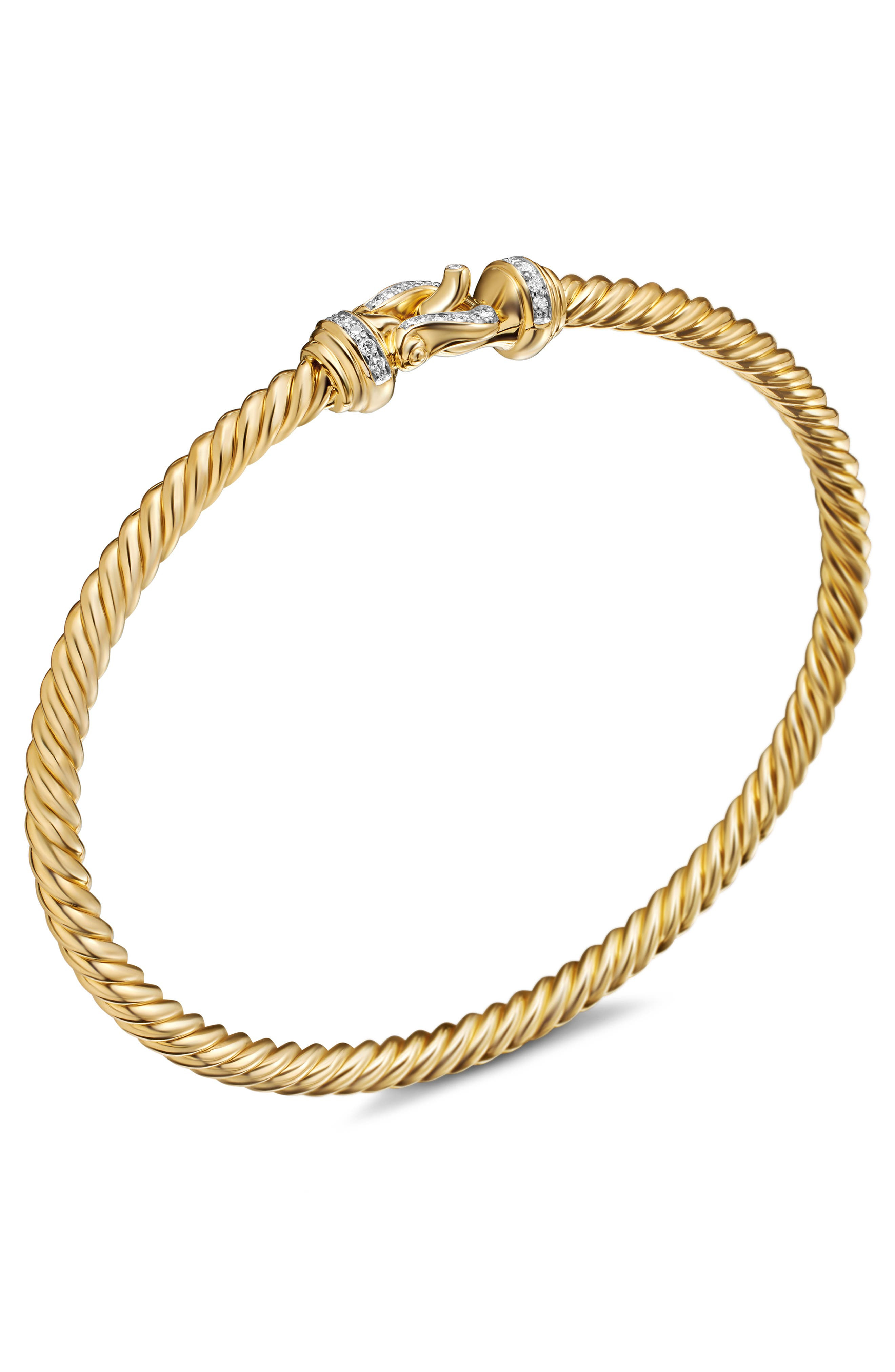 David Yurman Buckle Cablespira® Bracelet in 18K Yellow Gold with Diamonds, 3.5mm at Nordstrom - 5