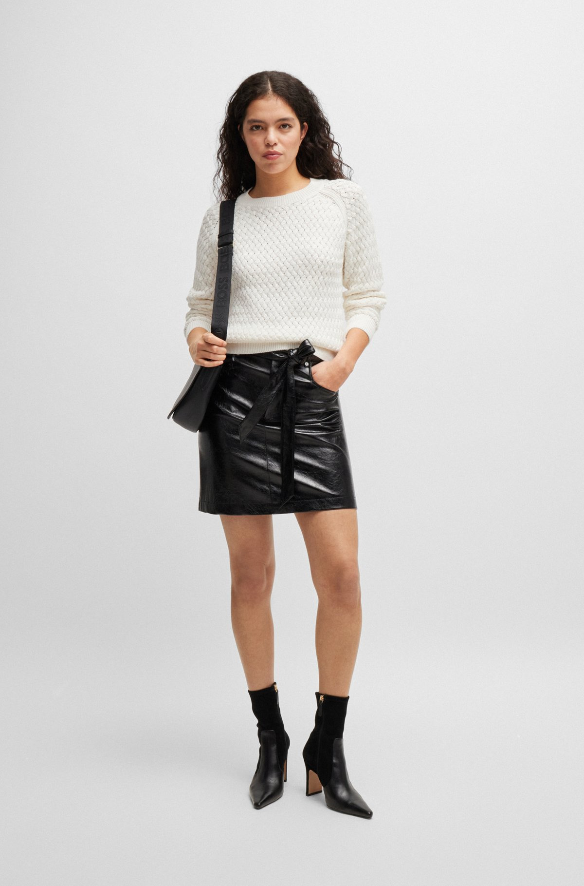 COTTON SWEATER WITH MIXED STRUCTURES - 3