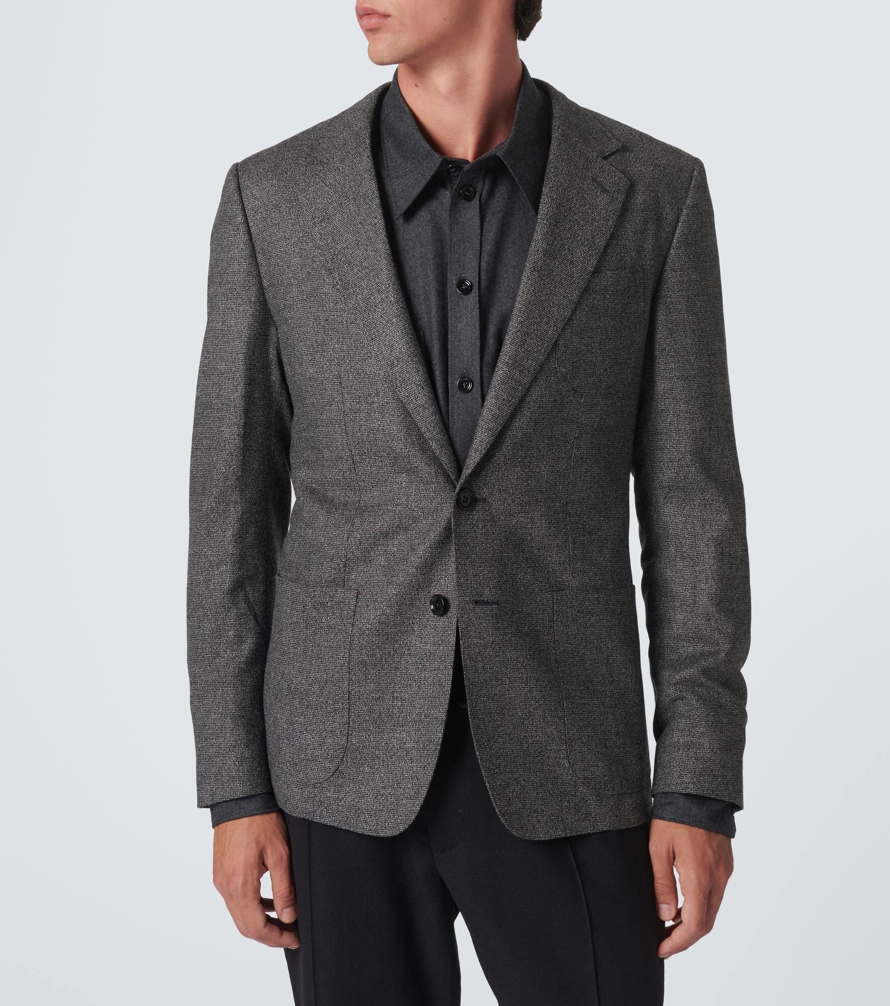 Wool-blend suit jacket - 3