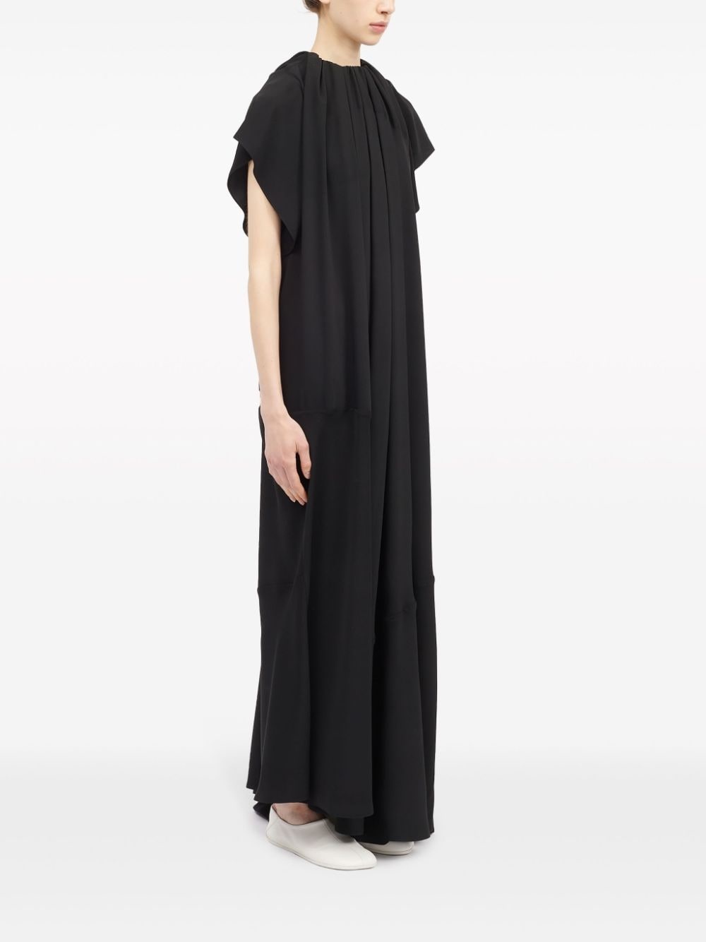 gathered short-sleeve maxi dress - 3