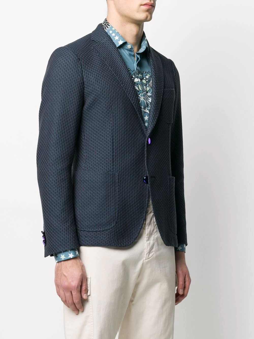 single-breasted woven blazer - 3