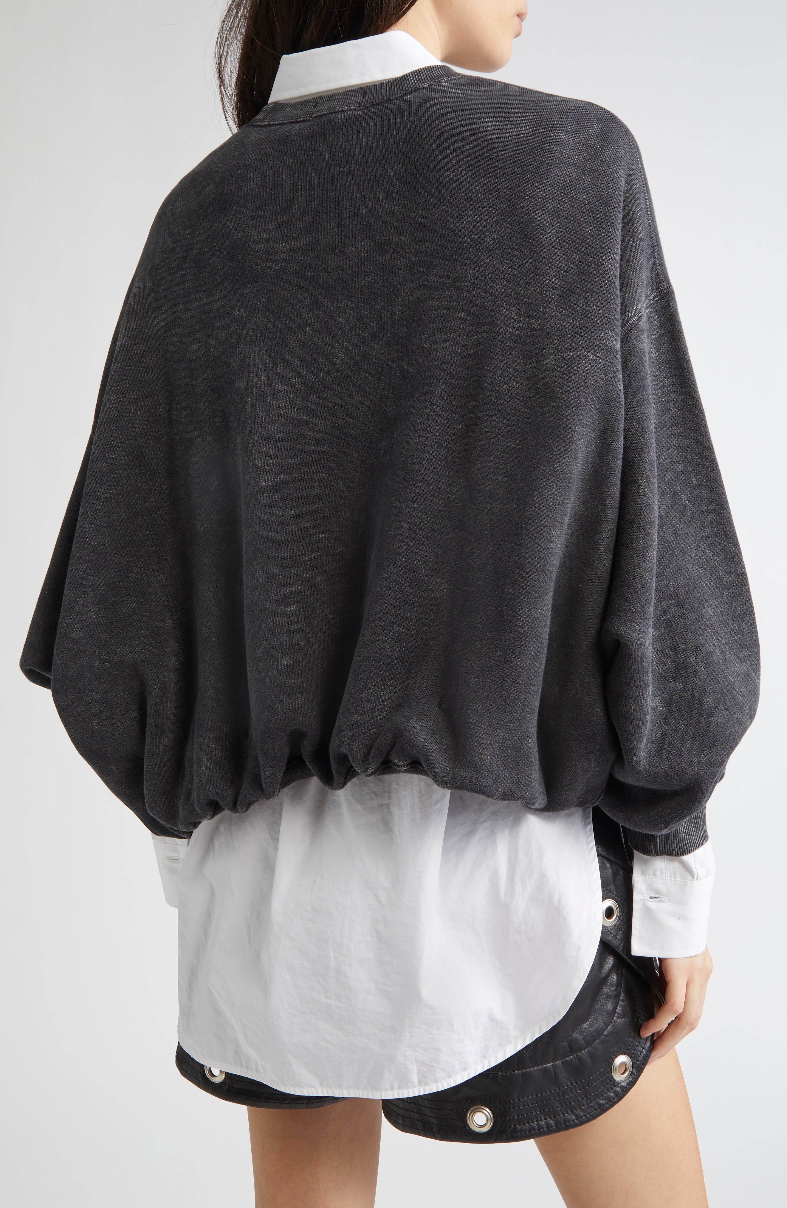 R13 New York Appliqué Balloon Sweatshirt in Washed Black at Nordstrom - 3