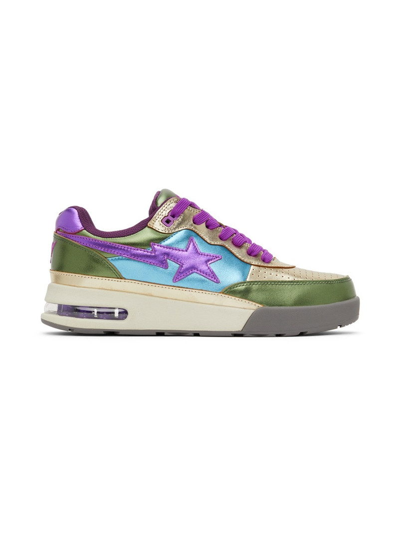 Gold & Green Sta Low Sneakers - 1