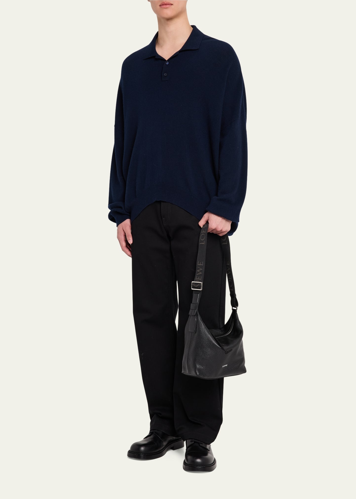 Men's Cubi Small Crossbody Bag in Grained Calfskin - 5