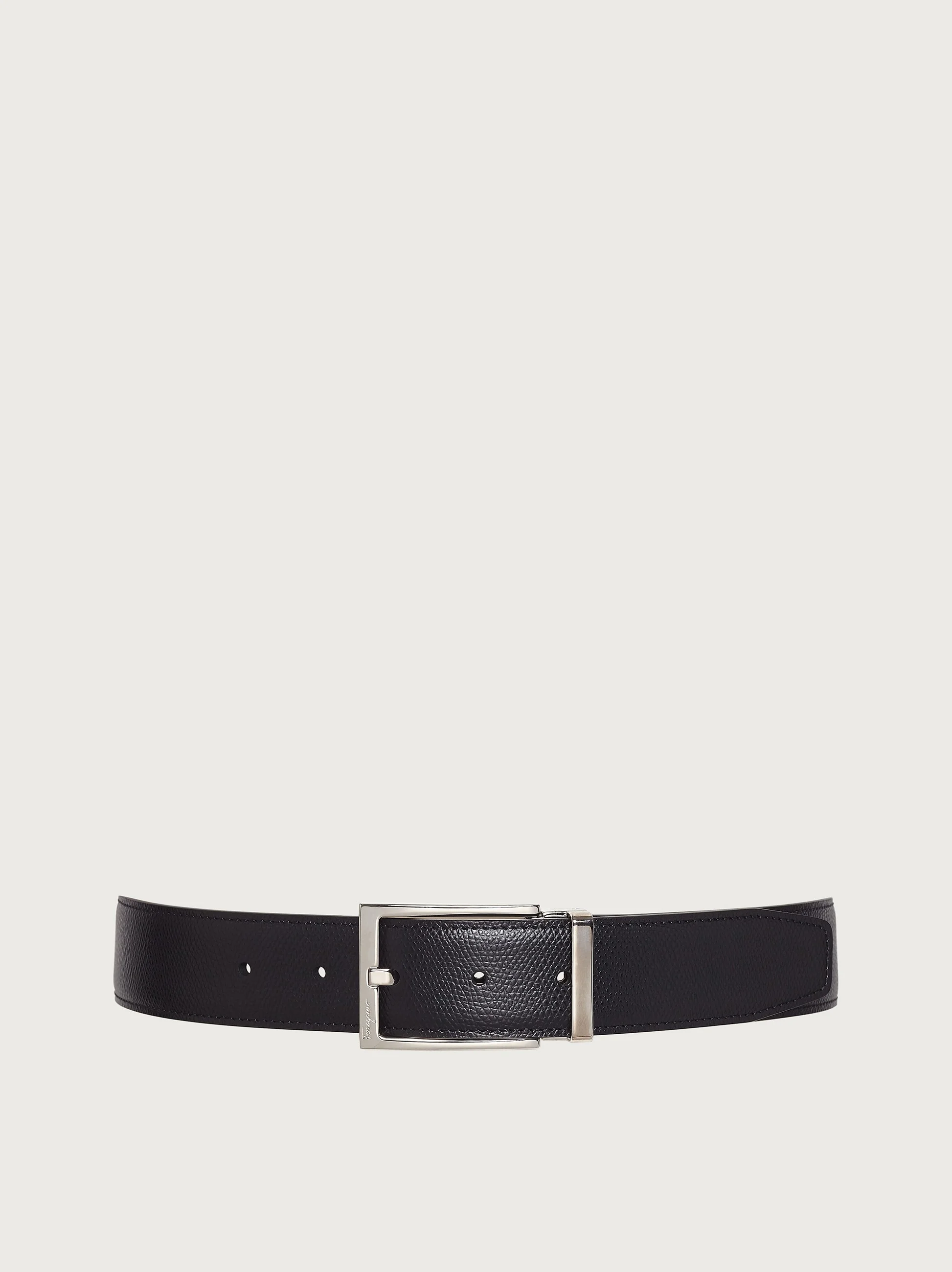 Reversible and adjustable belt with rectangular buckle - 1